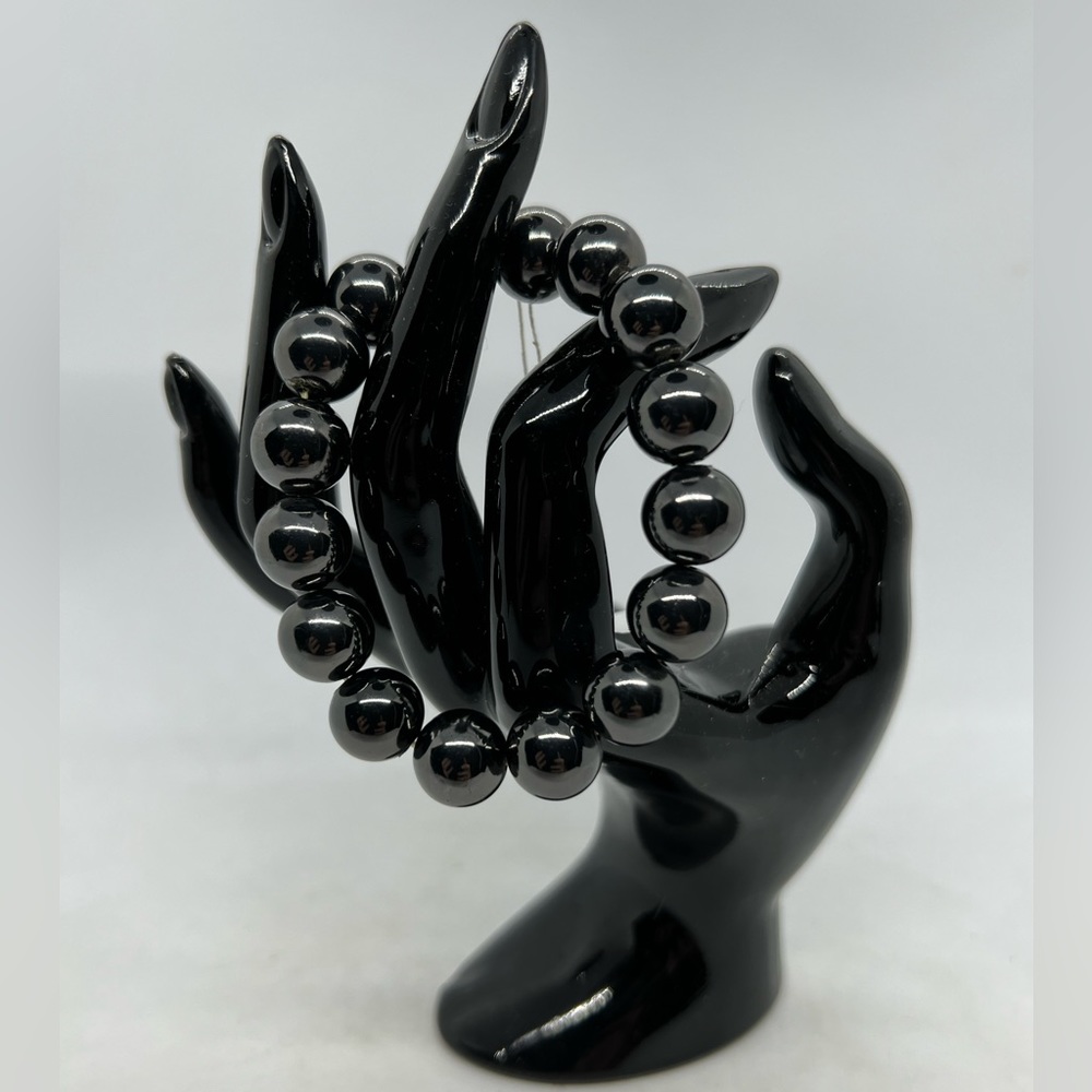 Vintage Charter Club Hematite Bead Stretch Bracelet